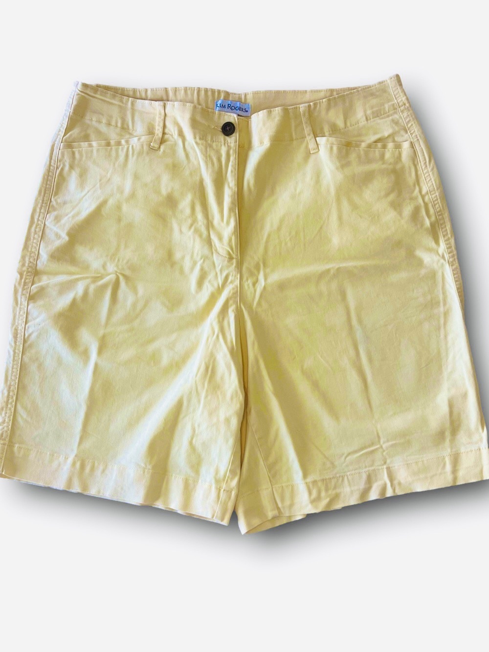 Kim Rogers Butter Yellow 8.5” high Waist Cotton Shorts